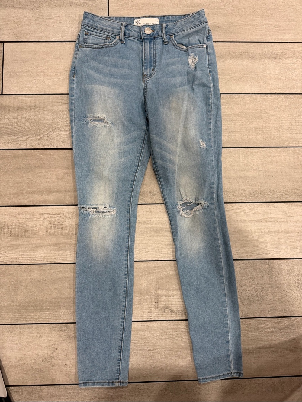 RSQ Light Wash Ripped Skinny Jeans